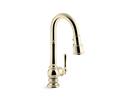 Single Handle Pull Down Kitchen Faucet in Vibrant® French Gold