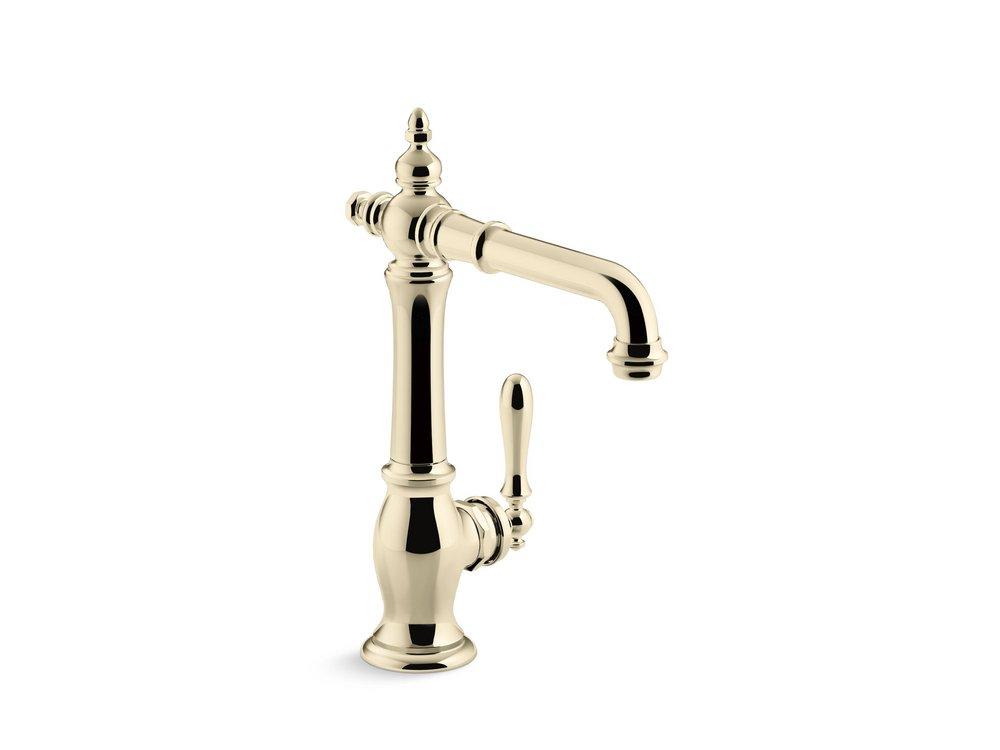 KOHLER Vibrant&reg; French Gold Single Handle Lever Bar Faucet 