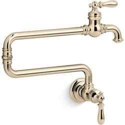 Wall Mount Pot Filler in Vibrant French Gold
