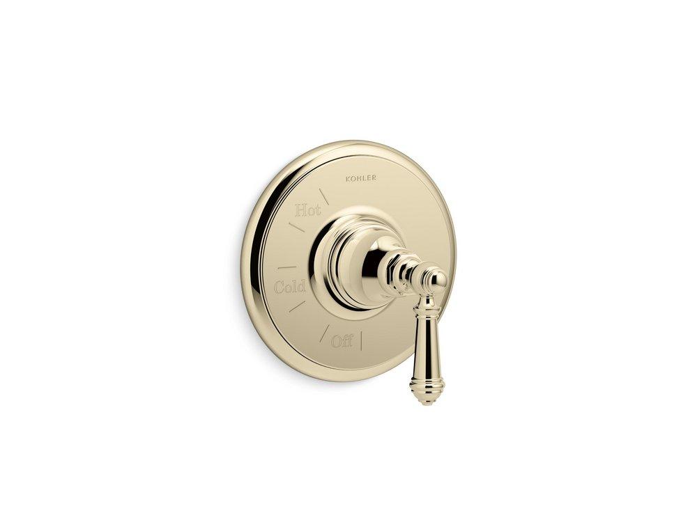 KOHLER Vibrant French Gold Single Handle Pressure Balancing Valve Trim 