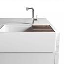 FIRA SINK W/ LEDGE UNDER. REVERSIBLE APRON WHITE SINGLE 36X19X11-1/2 