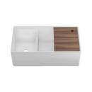 FIRA SINK W/ LEDGE UNDER. WHITE DOUBLE UNEQUAL 36X19X11-1/2 