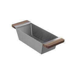 Stainless Steel Colander with Walnut Handles for 16 in. Workstation Sinks