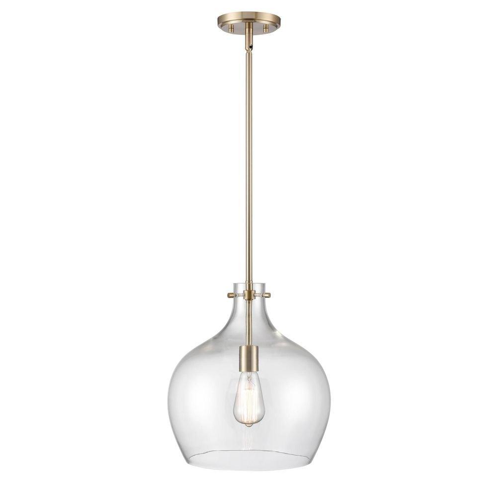1-Light Pendant Light in Modern Gold 