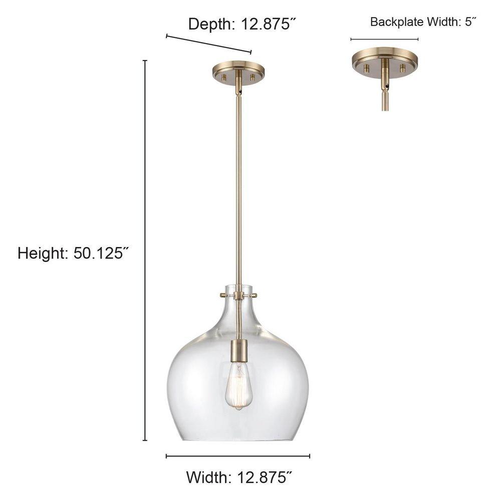1-Light Pendant Light in Modern Gold 