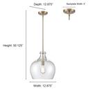 1-Light Pendant Light in Modern Gold 