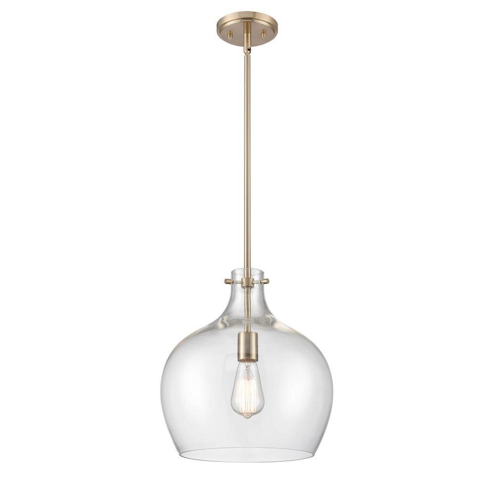 1-Light Pendant Light in Modern Gold 