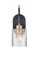 1-Light Wall Sconce in Matte Black Modern Gold