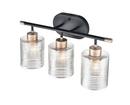 3-Light Vanity Fixture in Matte Black/Modern Gold 