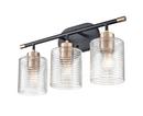 3-Light Vanity Fixture in Matte Black/Modern Gold 
