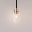 1-Light Mini-Pendant Light in Matte Black Modern Gold 