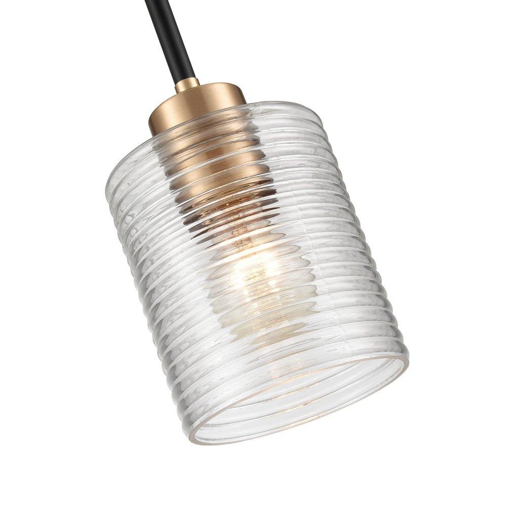 1-Light Mini-Pendant Light in Matte Black Modern Gold 
