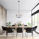 5-Light Chandelier Ceiling Light in Matte Black Modern Gold 