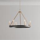 6-Light Chandelier Light Fixture in Matte Black/Modern Gold