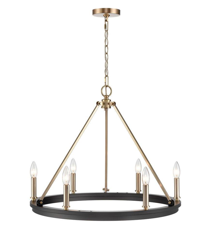 Millennium Lighting Matte Black/Modern Gold 6-Light Chandelier Ceiling Light 