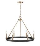 5-Light Chandelier Ceiling Light in Matte Black/Modern Gold