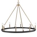 8-Light Chandelier Light Fixture in Matte Black/Modern Gold
