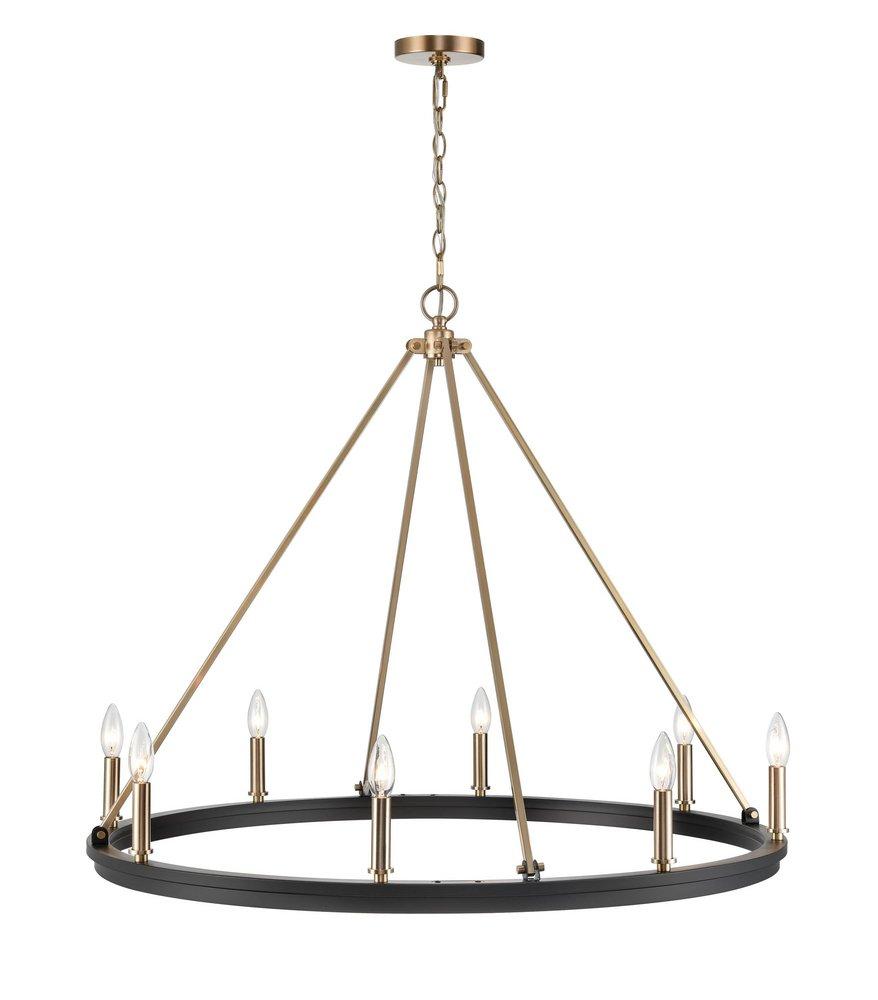 Millennium Lighting Matte Black/Modern Gold 8-Light Chandelier Ceiling Light 