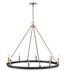 8-Light Chandelier Ceiling Light in Matte Black/Modern Gold