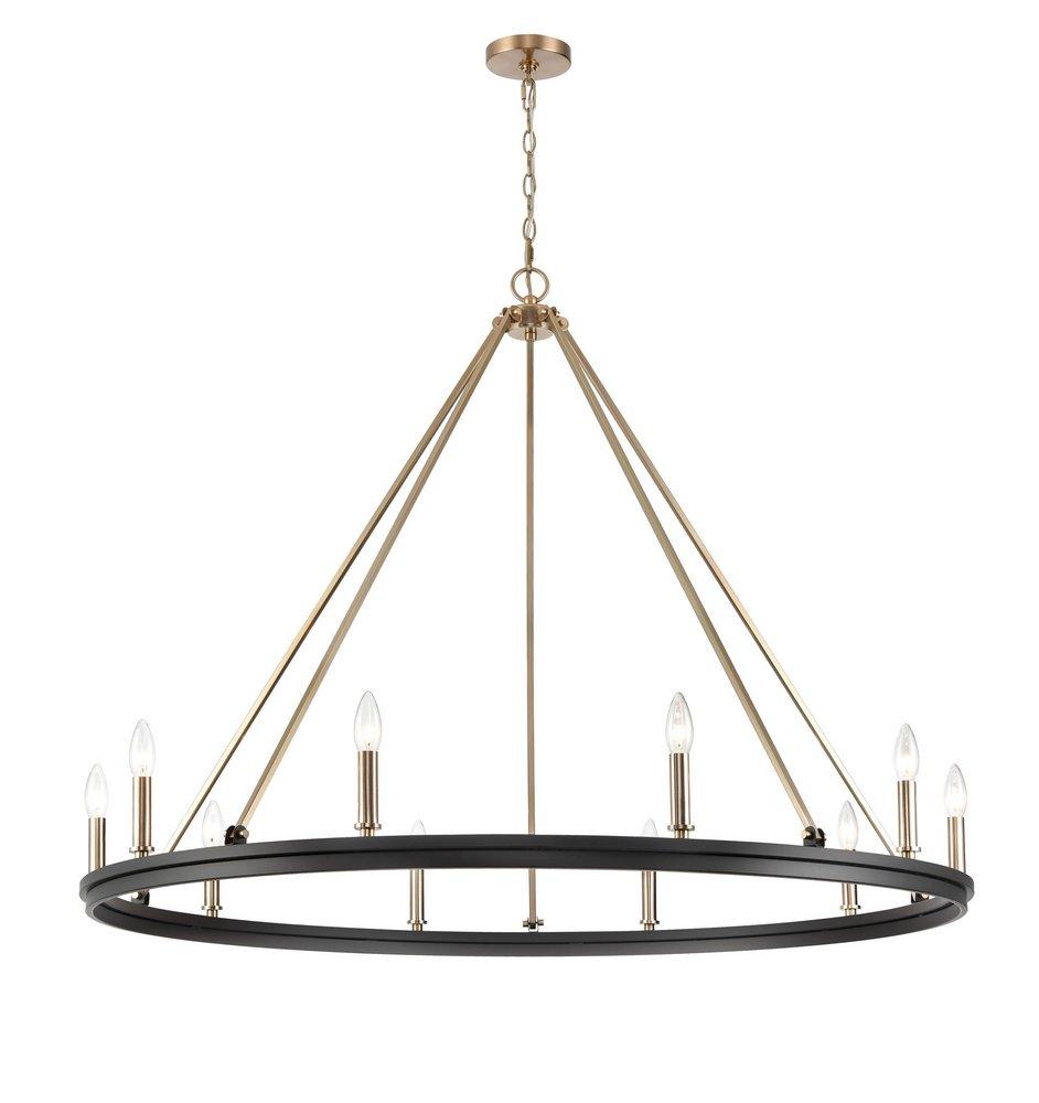 Millennium Lighting Matte Black/Modern Gold 10-Light Chandelier Ceiling Light 
