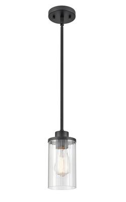1-Light Mini-Pendant Light in Matte Black
