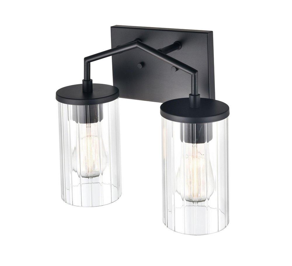 2-Light Vanity Fixture in Matte Black 