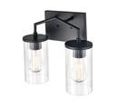 2-Light Vanity Fixture in Matte Black 