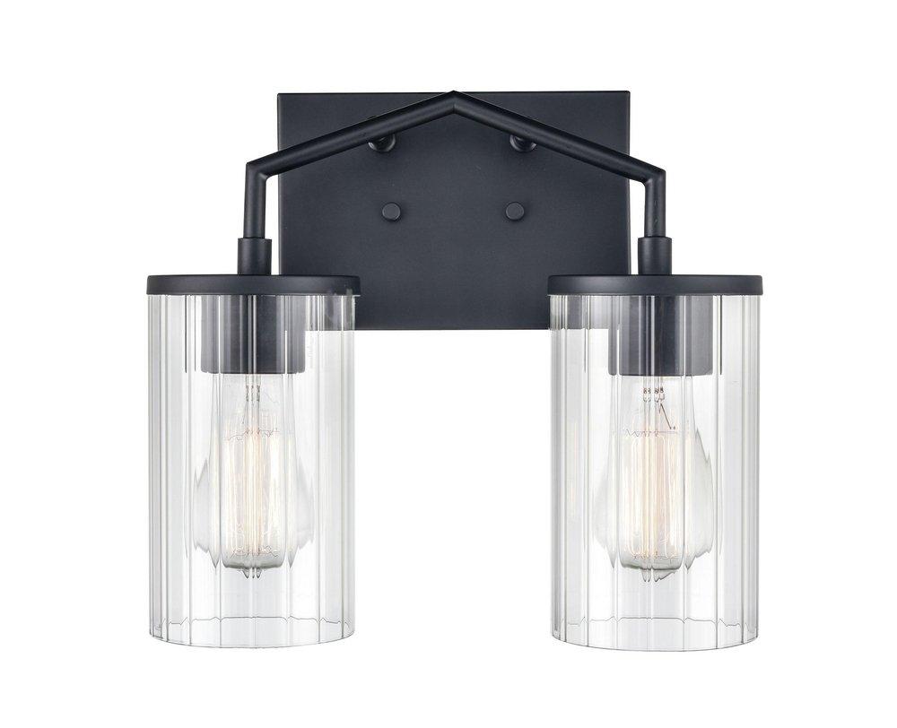 2-Light Vanity Fixture in Matte Black 
