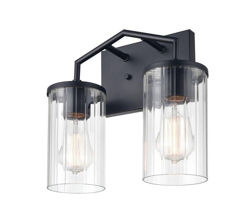 2-Light Vanity Fixture in Matte Black 