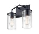 2-Light Vanity Fixture in Matte Black 