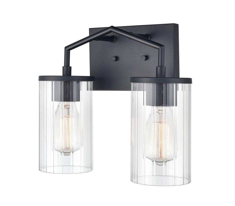 2-Light Vanity Fixture in Matte Black 