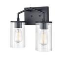 2-Light Vanity Fixture in Matte Black 
