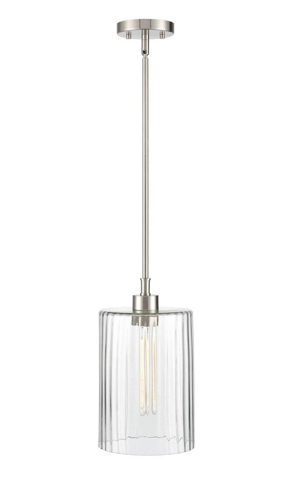 1-Light Pendant Light in Brushed Nickel 