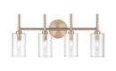 4-Light Vanity Fixture in Modern Gold