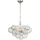 Visual Comfort & Co. Signature Burnished Silver Leaf/Clear Swirled Glass 17-3/4 x 24 in. 6.5W 1-Tier 3-Light LED Transitional Chandelier 