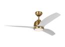AVILA 54" DIMMABLE INTEGRATED LED INDOOR/OUTDOOR SATIN BRASS CEILING FAN WITH LIGHT KIT, REMOTE CONTROL AND REVERSIBLE MOTOR 