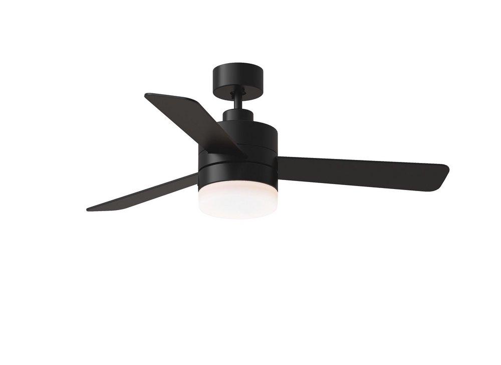 ERA 44" DIMMABLE LED INDOOR/OUTDOOR MIDNIGHT BLACK CEILING FAN WITH LIGHT KIT, REMOTE CONTROL AND MANUAL REVERSIBLE MOTOR 