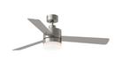 ERA 52" DIMMABLE LED INDOOR/OUTDOOR BRUSHED STEEL CEILING FAN WITH LIGHT KIT, REMOTE CONTROL AND MANUAL REVERSIBLE MOTOR 