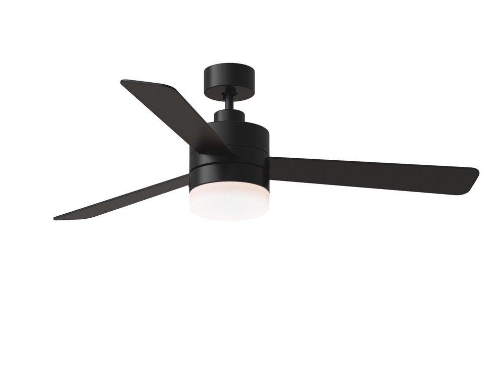 ERA 52" DIMMABLE LED INDOOR/OUTDOOR MIDNIGHT BLACK CEILING FAN WITH LIGHT KIT, REMOTE CONTROL AND MANUAL REVERSIBLE MOTOR 