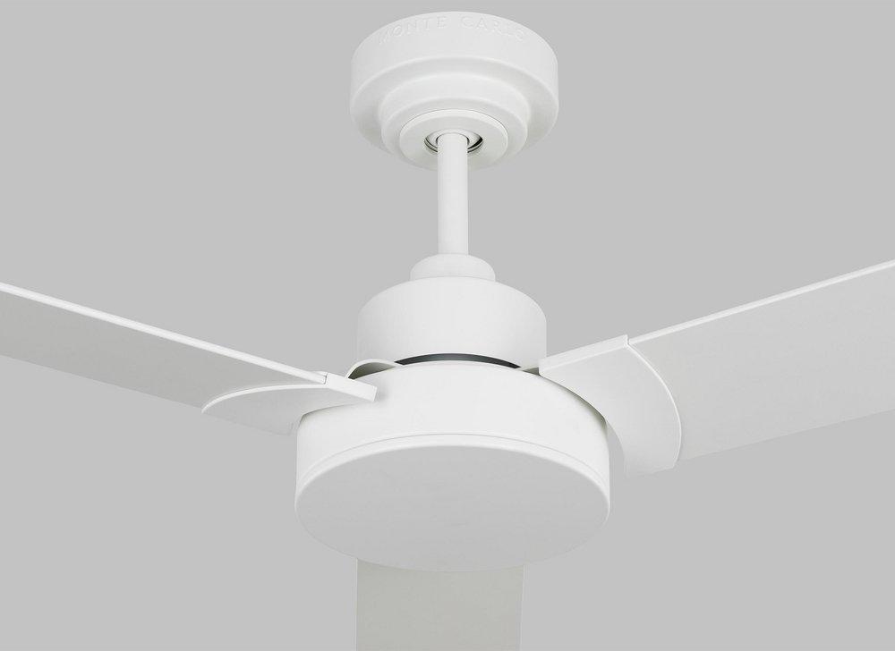 JOVIE 44" INDOOR/OUTDOOR MATTE WHITE CEILING FAN WITH WALL CONTROL AND MANUAL REVERSIBLE MOTOR 