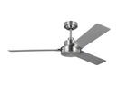 JOVIE 52" INDOOR/OUTDOOR BRUSHED STEEL CEILING FAN WITH WALL CONTROL AND MANUAL REVERSIBLE MOTOR 
