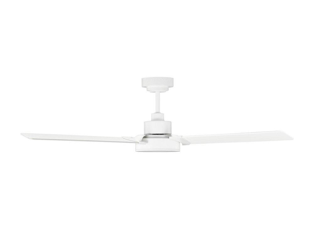 JOVIE 52" INDOOR/OUTDOOR MATTE WHITE CEILING FAN WITH WALL CONTROL AND MANUAL REVERSIBLE MOTOR 