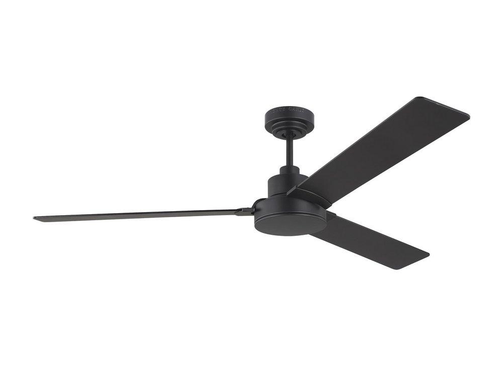 JOVIE 58" INDOOR/OUTDOOR MIDNIGHT BLACK CEILING FAN WITH HANDHELD / WALL MOUNTABLE REMOTE CONTROL AND REVERSIBLE MOTOR 