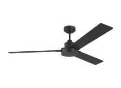 58 in. 3-Blade Indoor or Outdoor Ceiling Fan in Midnight Black