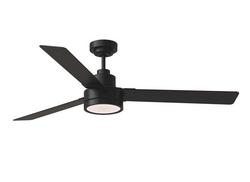58 in. 3-Blade Indoor or Outdoor Ceiling Fan in Midnight Black