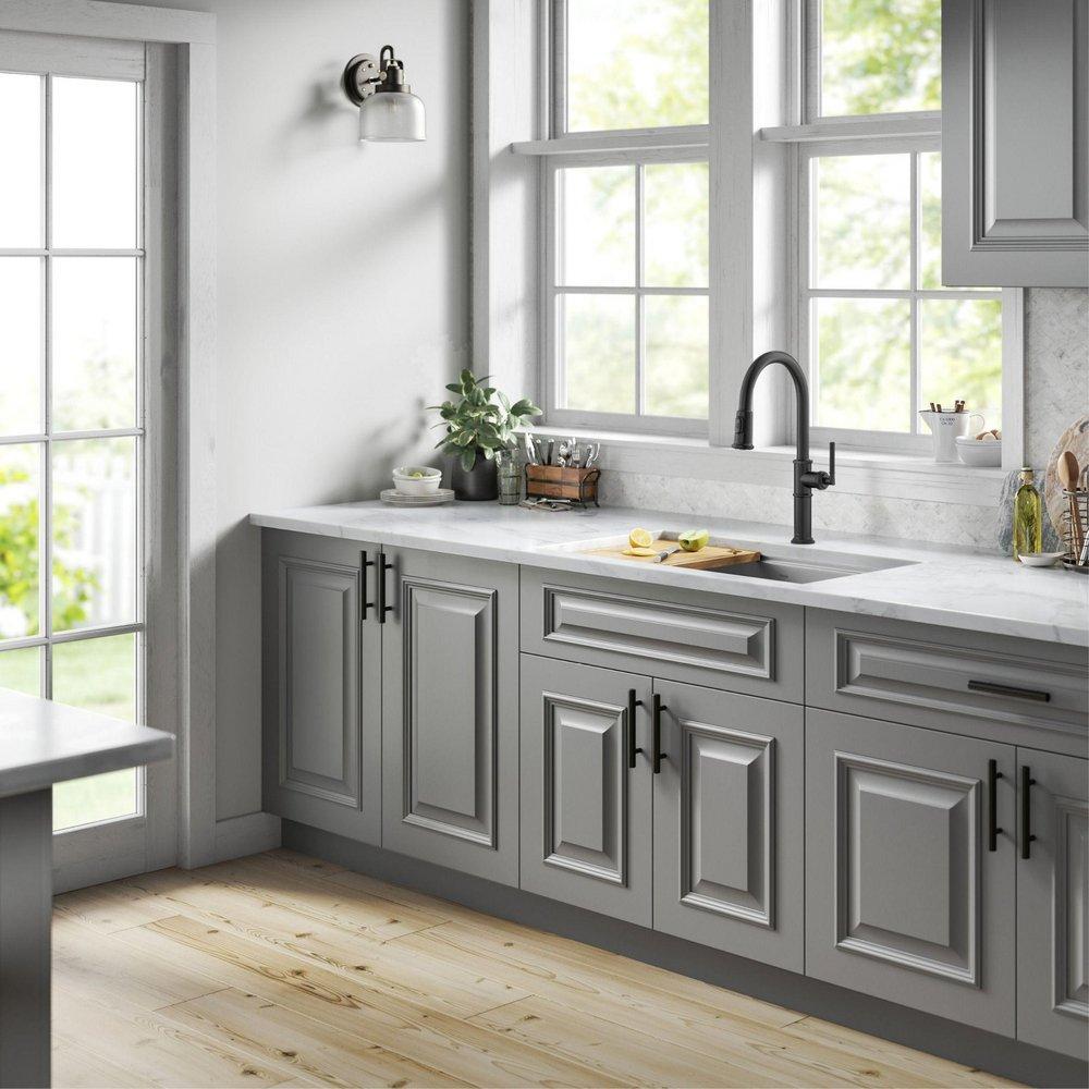 Kraus USA Matte Black Single Handle Pull Down Kitchen Faucet 