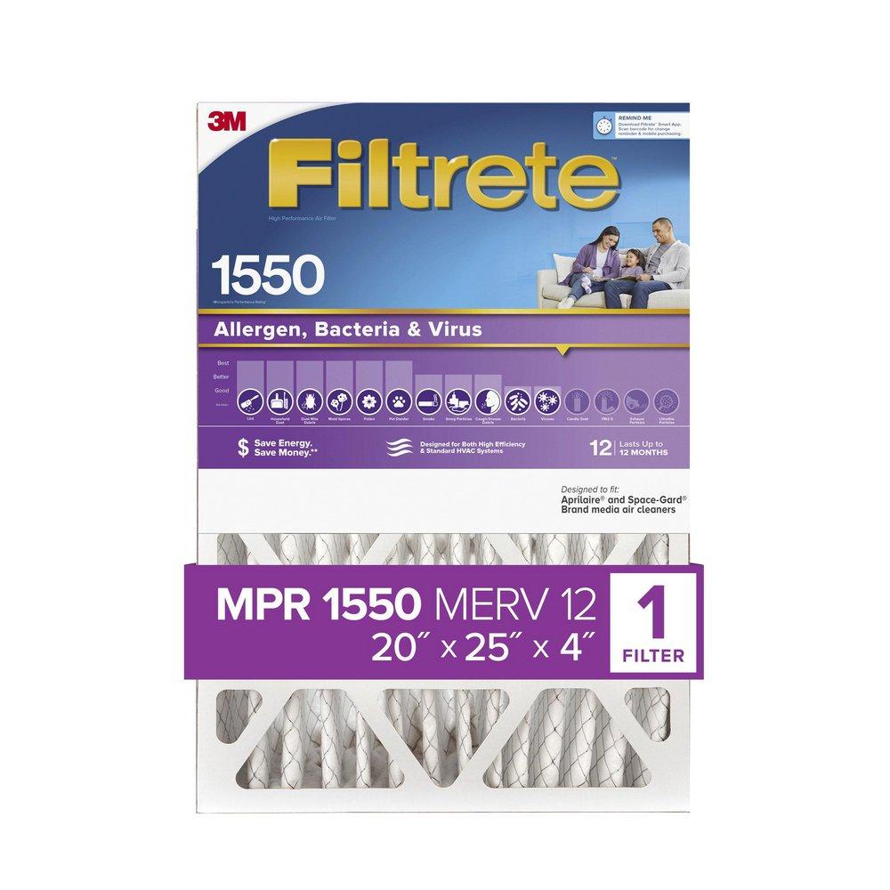 FILTRETE ULTRA ALLERGEN REDUCTION DEEP PLEAT FILTER NDP03-4IN-4 20 IN X 25 IN X 4 IN 50.3 CM X 62.2 CM X 10.6 CM 