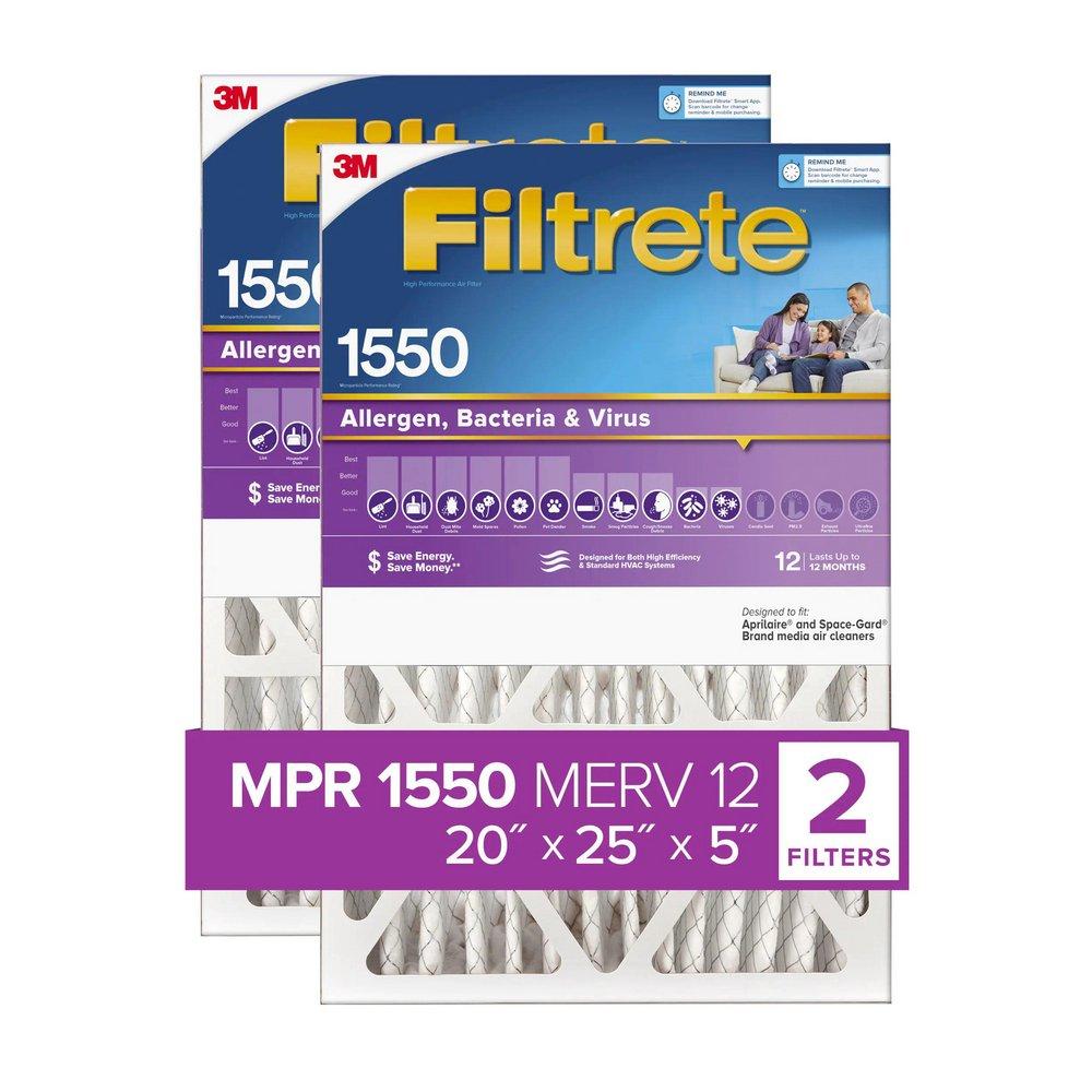 FILTRETE ULTRA ALLERGEN REDUCTION DEEP PLEAT FILTER NDP03-5IN-2 20 IN X 25 IN X 5 IN 50.8 CM X 63.5 CM X 12.7 CM 