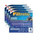 FILTRETE HIGH PERFORMANCE AIR FILTER 2200 MPR EA02-4 20 IN X 20 IN X 1 IN 50.8 CM X 50.8 CM X 2.5 CM 