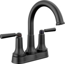 Two Handle Centerset Bathroom Sink Faucet in Matte Black